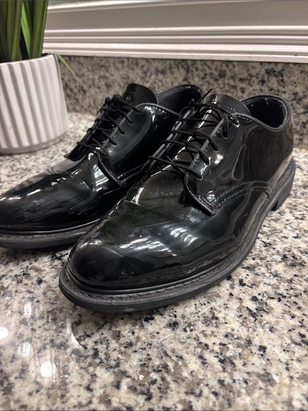 Vibram Black Patent Leather Derby Dress Shoes